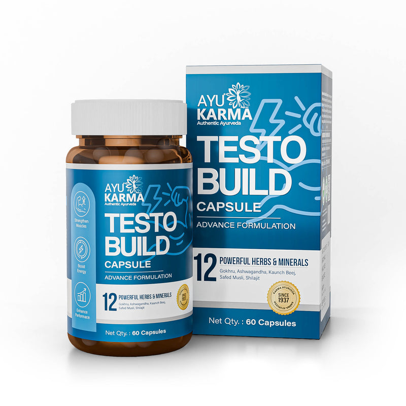 AyuKarma Testo Build Capsules – Ayurvedic Strength, Energy & Stamina Support