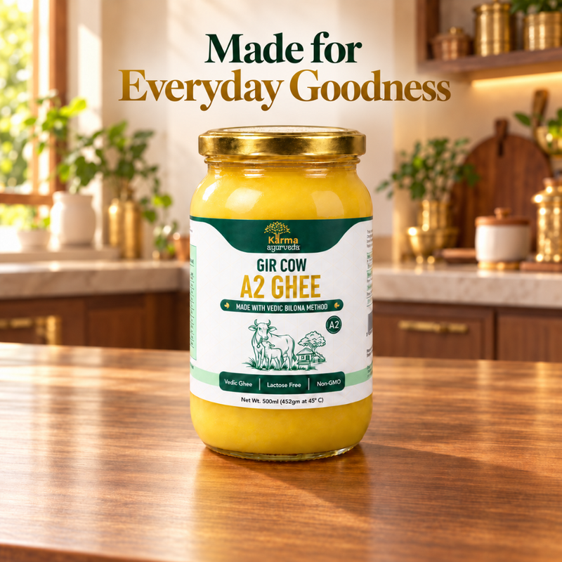 AyuKarma A2 Gir Cow Ghee - Pure Vedic Bilona Ghee for Better Digestion, Gut Health & Everyday Nourishment (FSSAI Licensed) 1000 ml