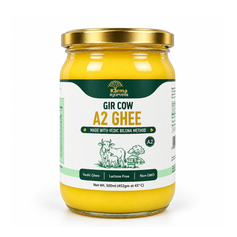 AyuKarma A2 Gir Cow Ghee - Pure Vedic Bilona Ghee for Better Digestion, Gut Health & Everyday Nourishment (FSSAI Licensed) 1000 ml