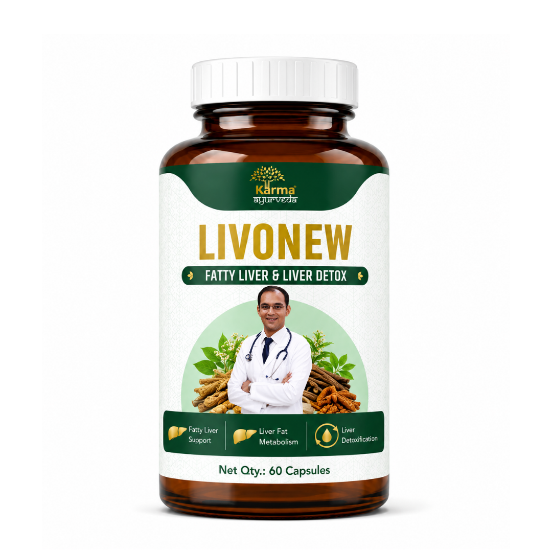 AyuKarma Livonew – Ayurvedic Fatty Liver Support Capsules for Liver Fat Metabolism (Ministry Of Ayush Approved)