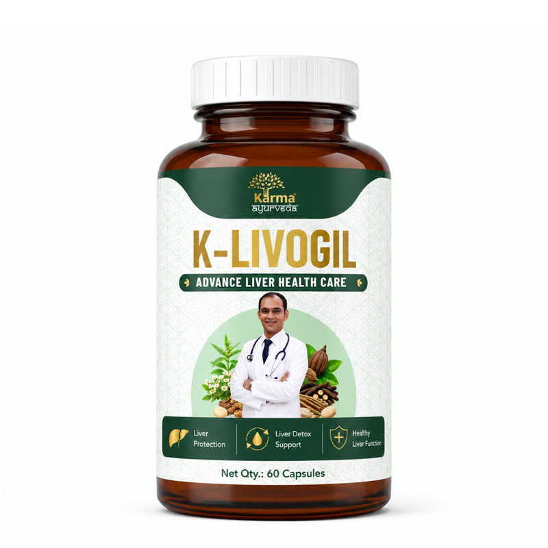 AyuKarma K-Livogil – Ayurvedic Supplement for Fatty Liver, Liver Health & Complete Liver Care (Ministry Of Ayush Approved) (Ministry of Ayush Approved)