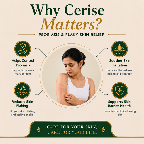 AyuKarma Cerise - Ayurvedic Psoriasis & Skin Wellness Supplement for Flaky Skin, Itching & Skin Irritation (Ministry of Ayush Approved)