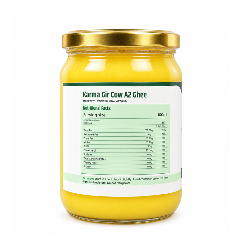 AyuKarma A2 Gir Cow Ghee - Pure Vedic Bilona Ghee for Better Digestion, Gut Health & Everyday Nourishment (FSSAI Licensed) 1000 ml