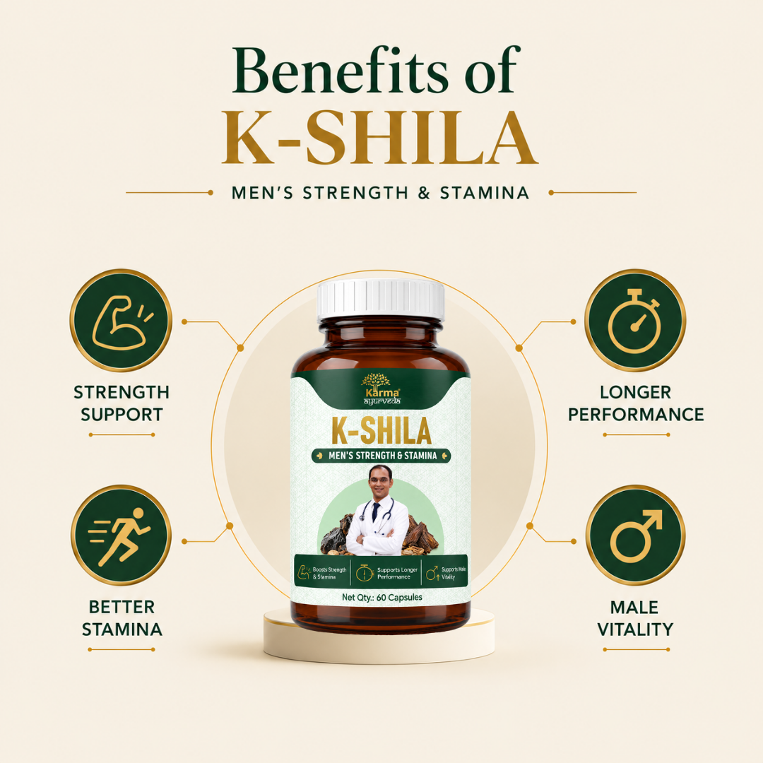 AyuKarma K-Shila – Shuddha Shilajit Capsules for Men’s Strength, Stamina & Vitality (Ministry Of Ayush Approved)