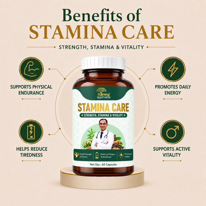 AyuKarma Stamina Care – Ayurvedic Capsules for Strength, Stamina, Physical Endurance & Vitality (Ministry Of Ayush Approved)