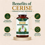AyuKarma Cerise - Ayurvedic Psoriasis & Skin Wellness Supplement for Flaky Skin, Itching & Skin Irritation (Ministry of Ayush Approved)