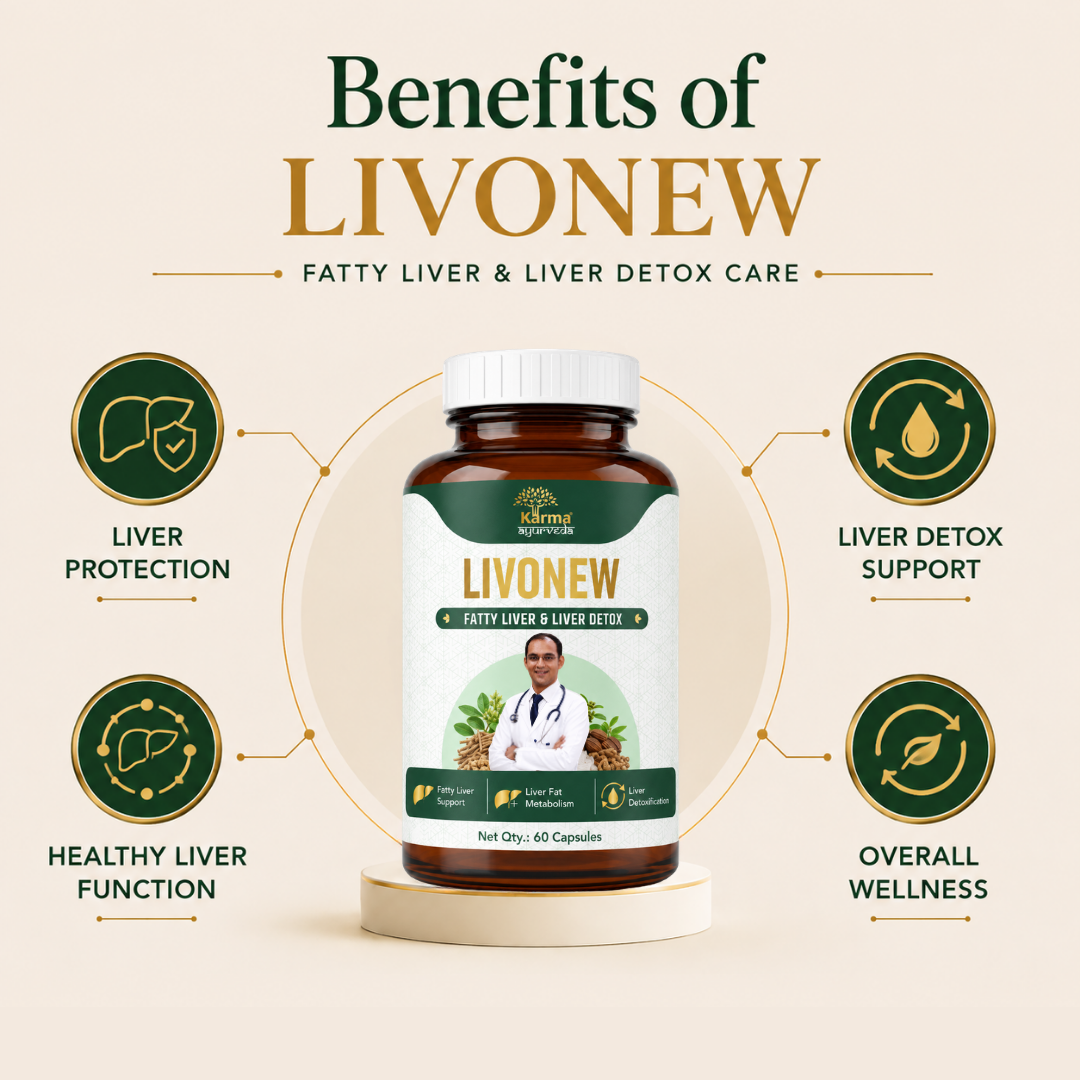 AyuKarma Livonew – Ayurvedic Fatty Liver Support Capsules for Liver Fat Metabolism (Ministry Of Ayush Approved)