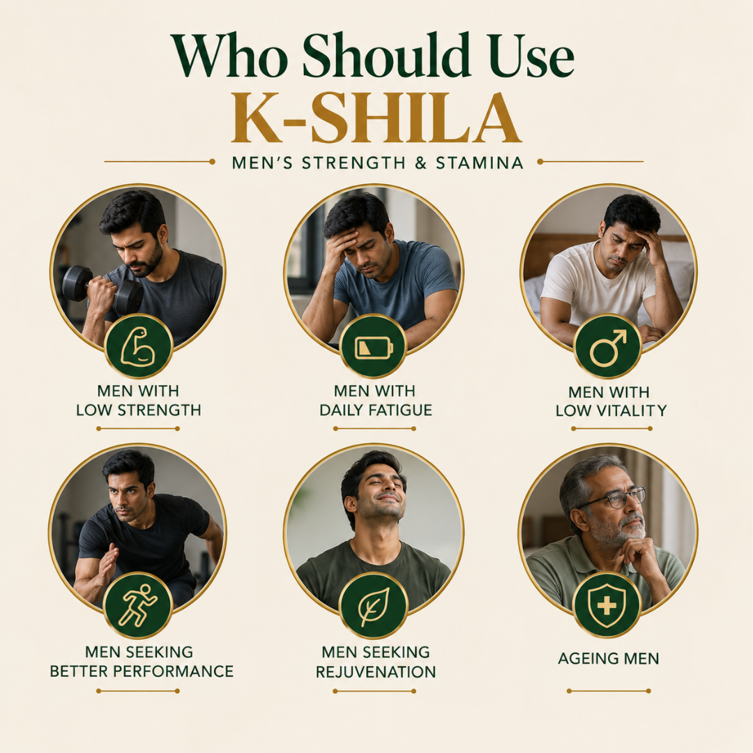 AyuKarma K-Shila – Shuddha Shilajit Capsules for Men’s Strength, Stamina & Vitality (Ministry Of Ayush Approved)