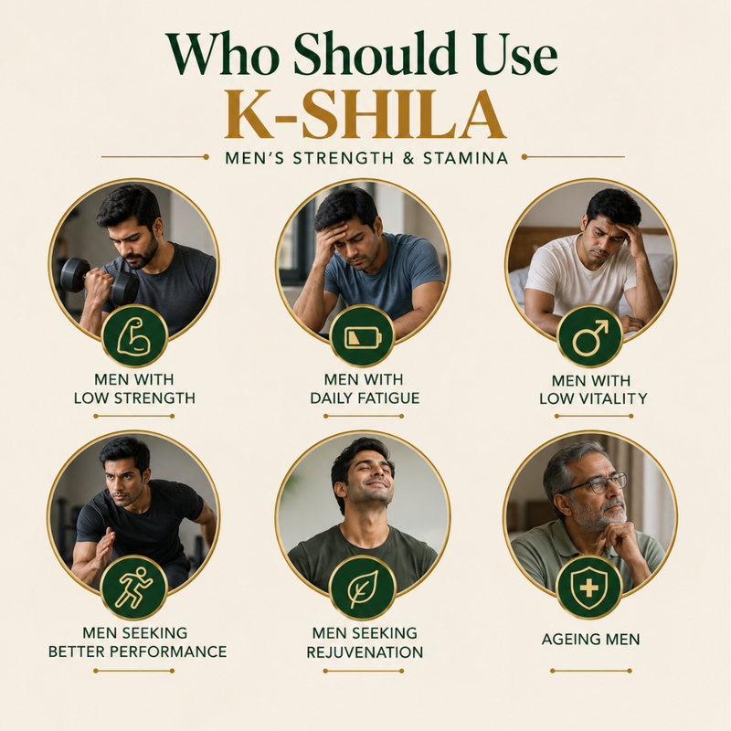 AyuKarma K-Shila – Shuddha Shilajit Capsules for Men’s Strength, Stamina & Vitality (Ministry Of Ayush Approved)
