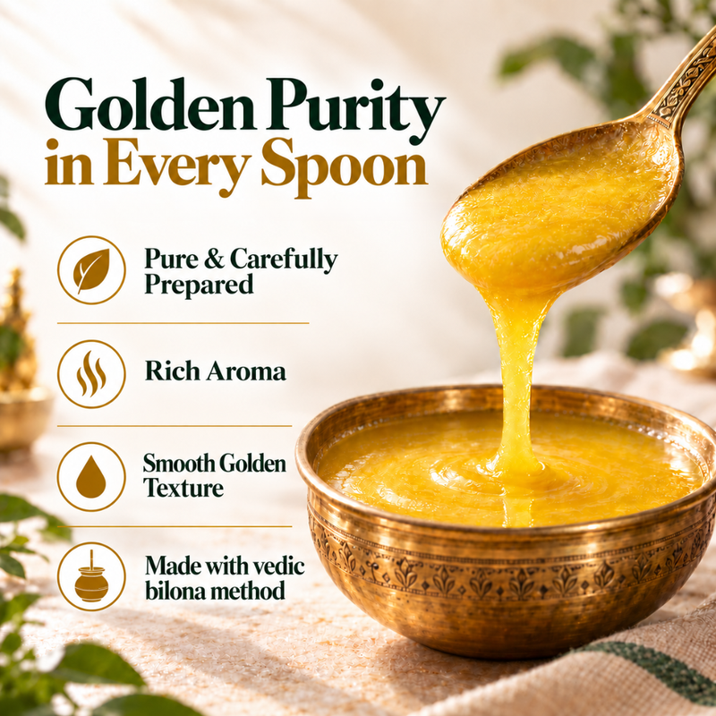 AyuKarma A2 Gir Cow Ghee - Pure Vedic Bilona Ghee for Better Digestion, Gut Health & Everyday Nourishment (FSSAI Licensed) 1000 ml