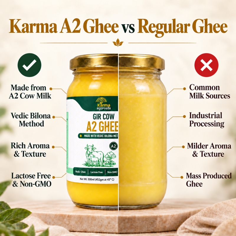 AyuKarma A2 Gir Cow Ghee - Pure Vedic Bilona Ghee for Better Digestion, Gut Health & Everyday Nourishment (FSSAI Licensed) 1000 ml