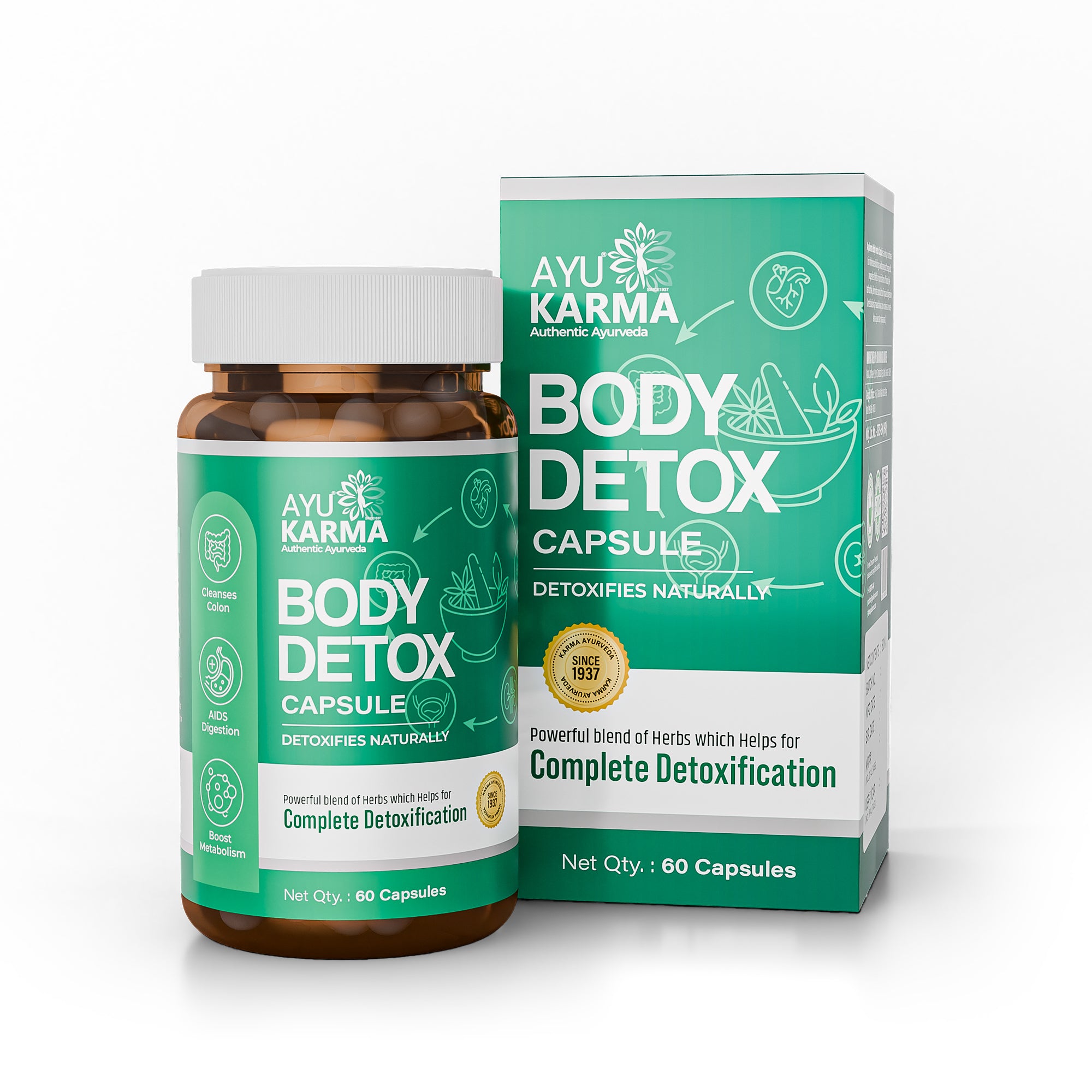 AyuKarma Body Detox Capsules – Ayurvedic Detox, Digestion & Metabolism Support