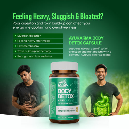 AyuKarma Body Detox Capsules – Ayurvedic Detox, Digestion & Metabolism Support