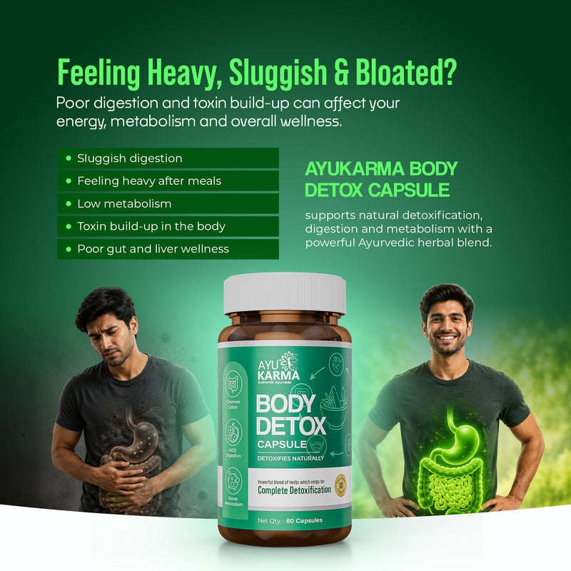 AyuKarma Body Detox Capsules – Ayurvedic Detox, Digestion & Metabolism Support