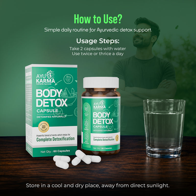 AyuKarma Body Detox Capsules – Ayurvedic Detox, Digestion & Metabolism Support