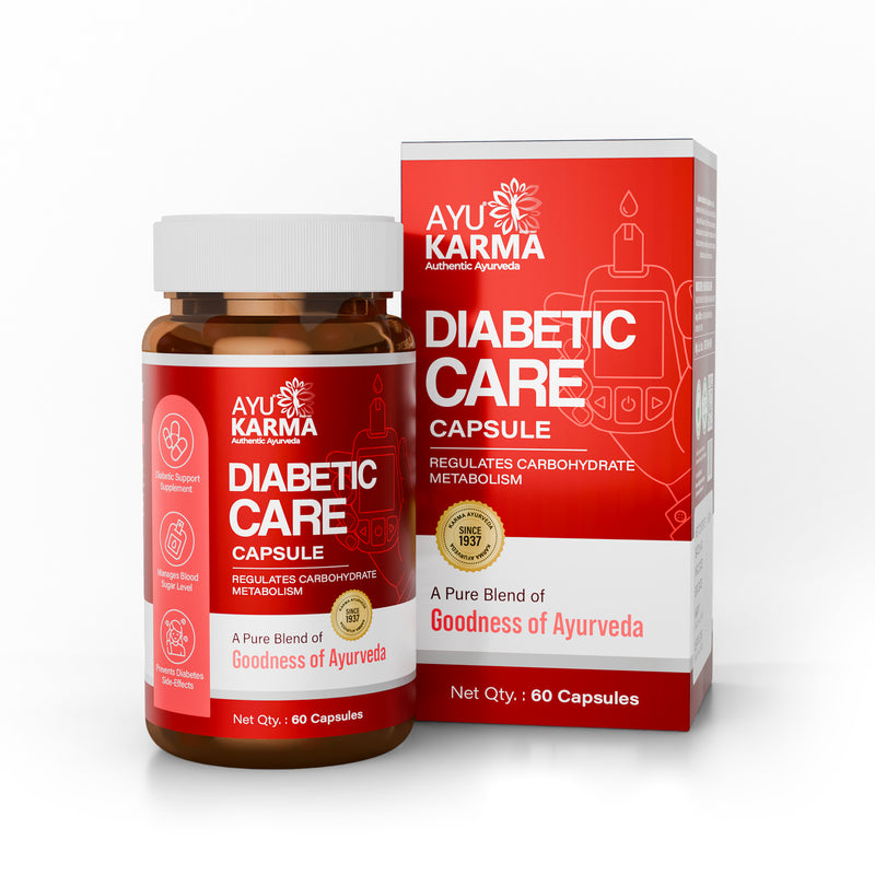 AyuKarma Diabetic Care Capsules – Ayurvedic Medicine to Control Diabetes & Blood Sugar Levels (Ministry of Ayush Approved)