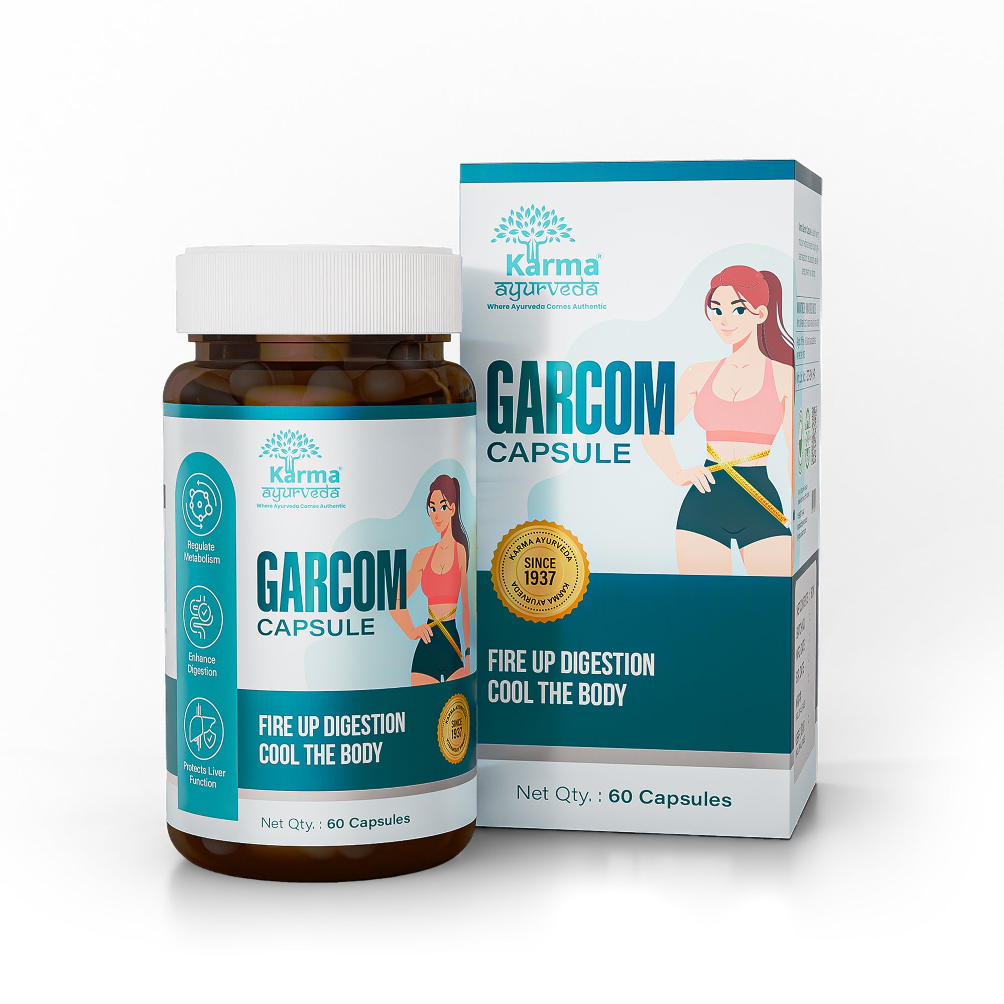 AyuKarma Garcom Capsules – Ayurvedic Garcinia Weight Management, Digestion & Metabolism Support