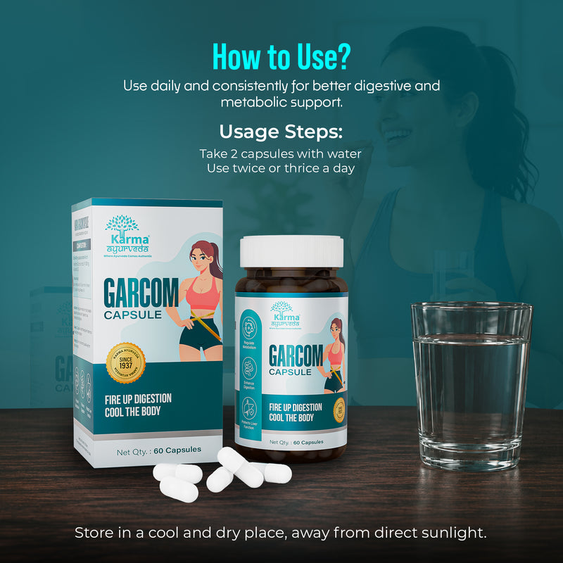 AyuKarma Garcom Capsules – Ayurvedic Garcinia Weight Management, Digestion & Metabolism Support