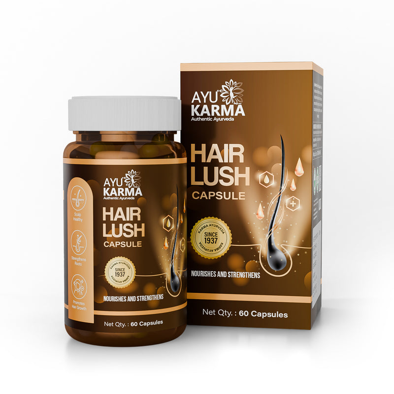 AyuKarma Hair Lush Capsules – Ayurvedic Hair Growth, Hair Fall Control & Root Strength Support