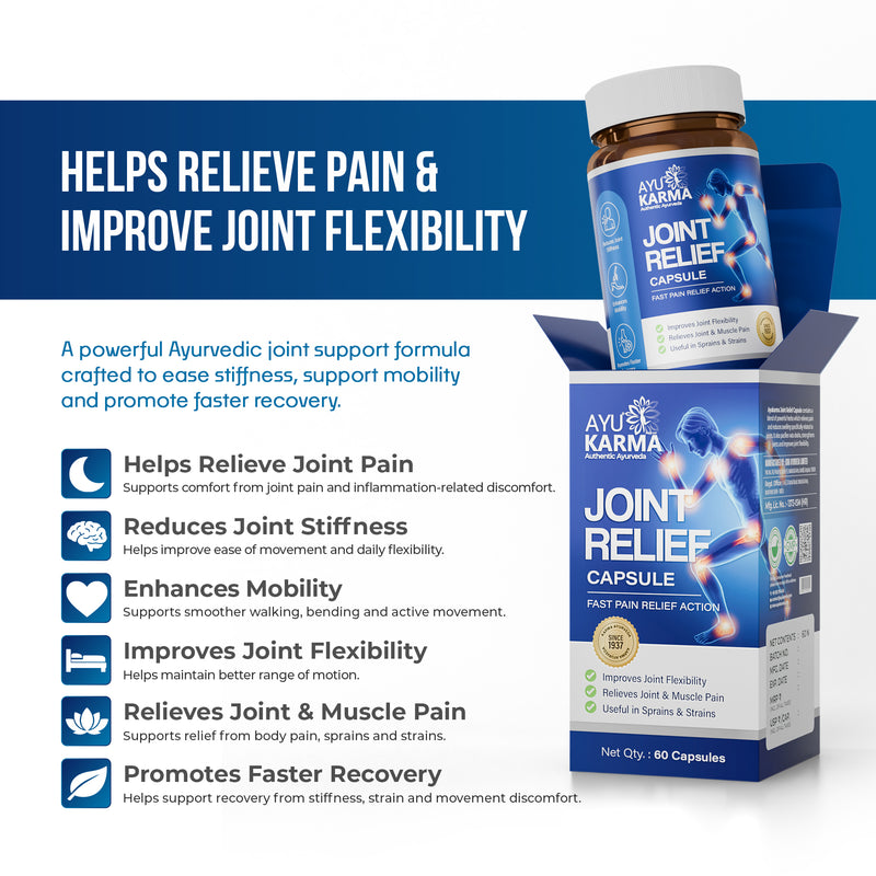 AyuKarma Joint Relief Capsules – Ayurvedic Joint Pain, Stiffness & Mobility Support