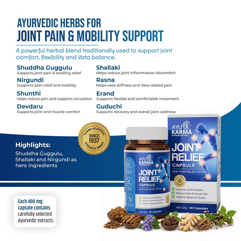 AyuKarma Joint Relief Capsules – Ayurvedic Joint Pain, Stiffness & Mobility Support