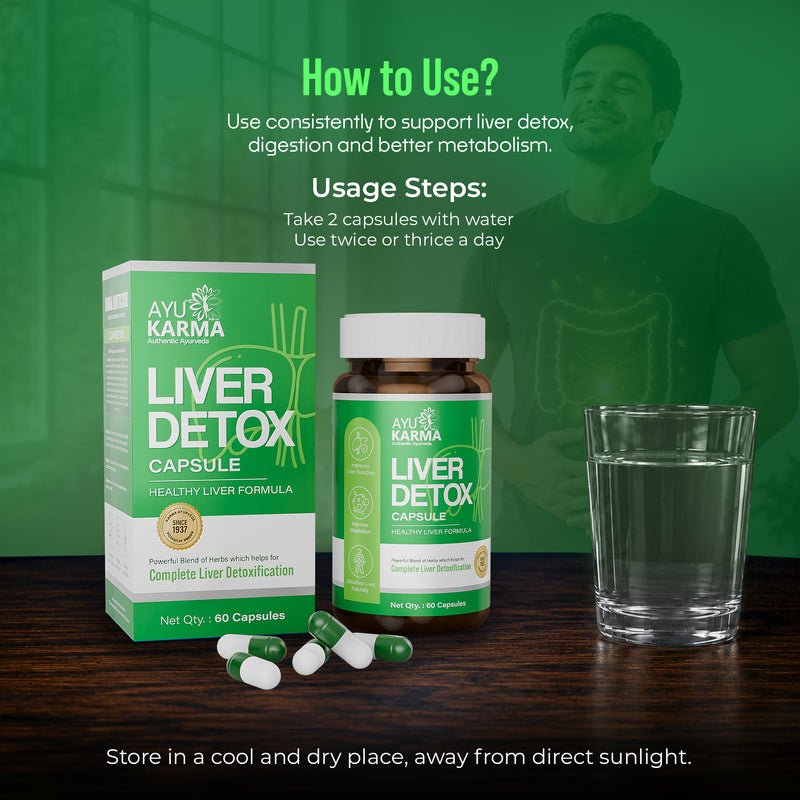 AyuKarma Liver Detox – Ayurvedic Supplement for Liver Detox, High Cholesterol, Fatty Liver & Digestive Wellness (Ministry of Ayush Approved)