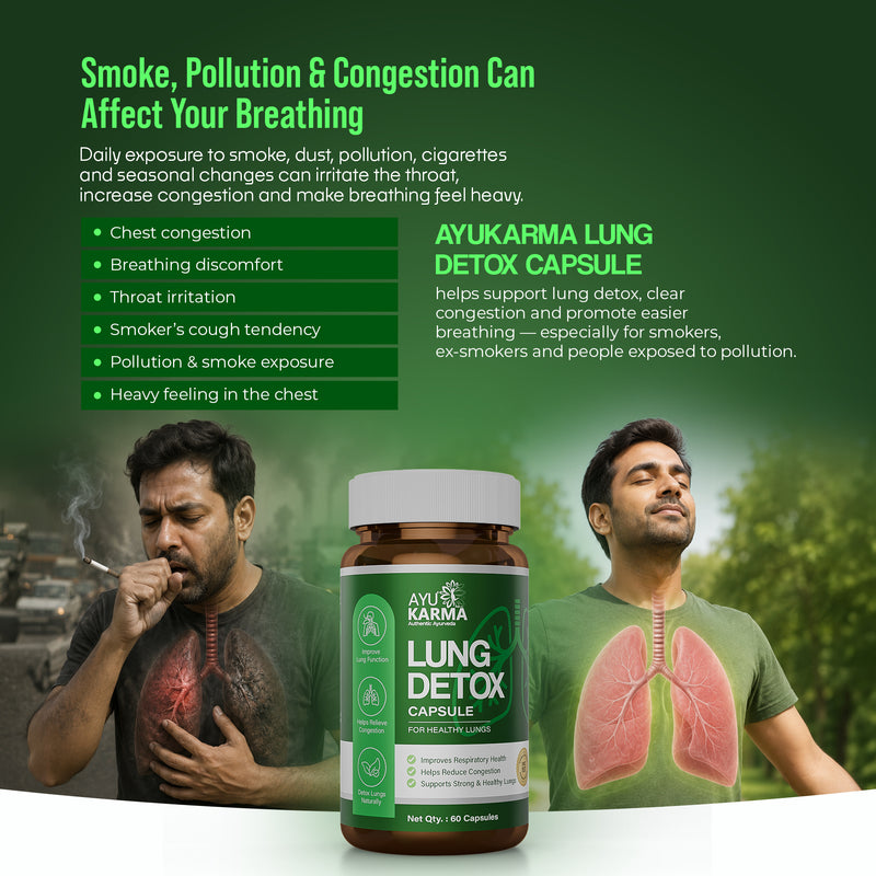 AyuKarma Lung Detox – Ayurvedic Lung Detox Supplement to Cleanse & Rejuvenate Lungs (Ministry of Ayush Approved)