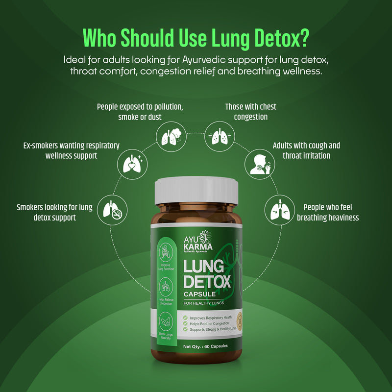 AyuKarma Lung Detox – Ayurvedic Lung Detox Supplement to Cleanse & Rejuvenate Lungs (Ministry of Ayush Approved)