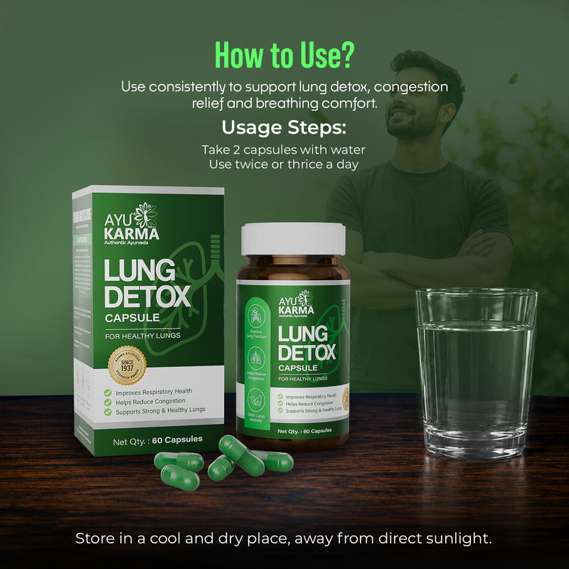 AyuKarma Lung Detox – Ayurvedic Lung Detox Supplement to Cleanse & Rejuvenate Lungs (Ministry of Ayush Approved)